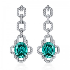 Trang sức Tuochen tùy chỉnh Sterling Silver 925 với bông tai bằng đá kim cương carbon cao